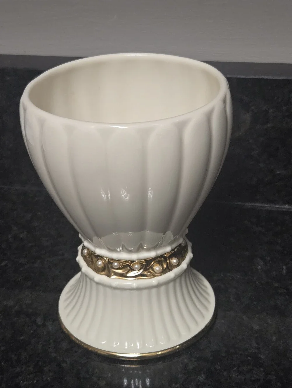 Vintage Lenox Illuminations Florentine Of Pearl Candle Storage Jar Not Lid